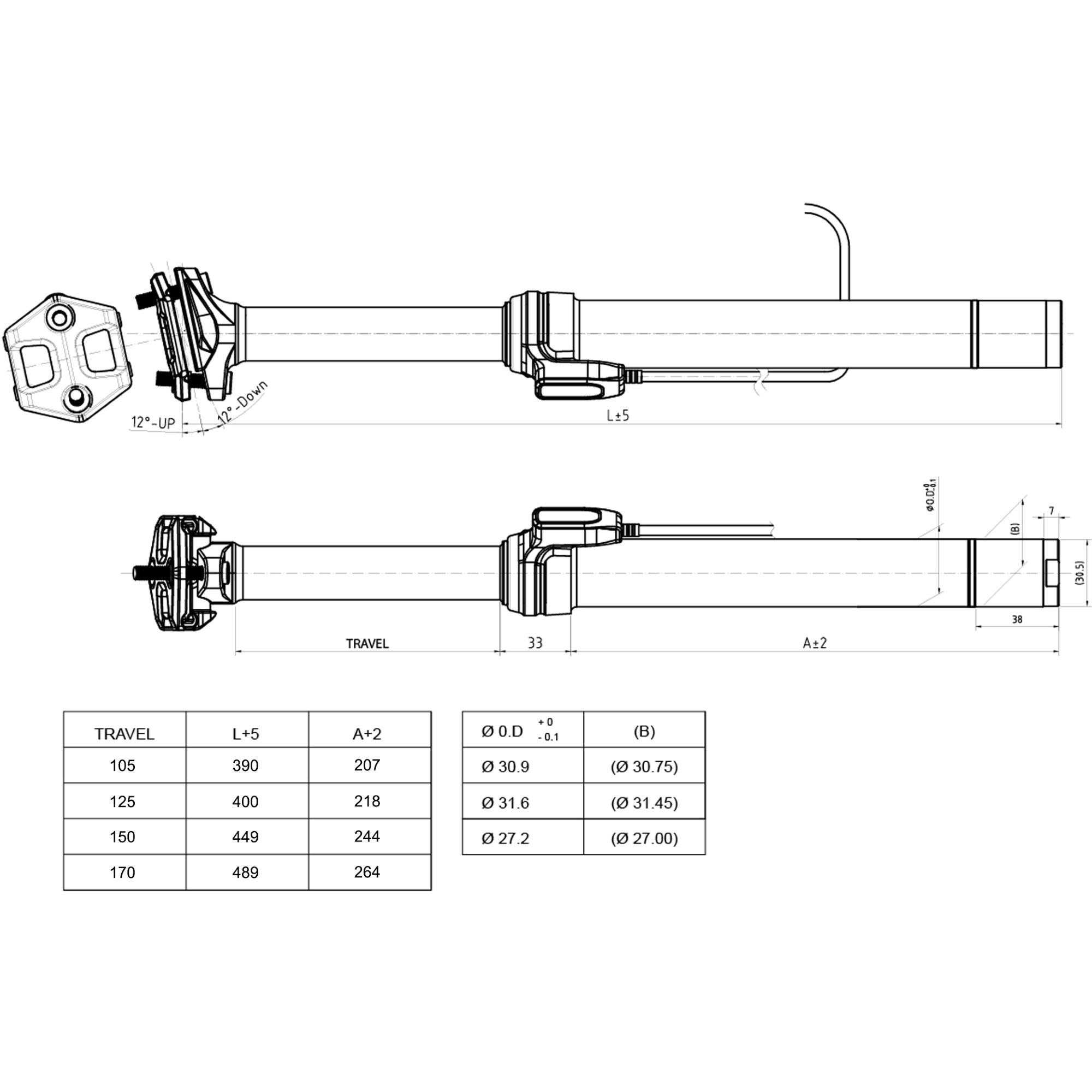 Brand-X Ascend II Dropper Seatpost