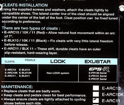 Exustar Exustar EPS-R & New Look Compatible Cleats E-ARC11 Cleat ...